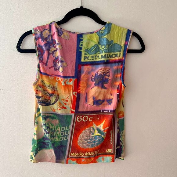 Miaou Drew Top in Thermal Stamp Print Sz M - Picture 7 of 7